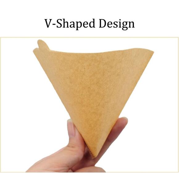 V01 Natural Unbleached Coffee Filters – V-Shaped Cone for Pour Over – 100 Count - Picture 5 of 5